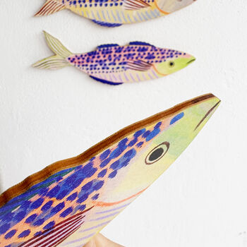 Wooden Mackerel Decorations Green, 5 of 8