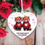 Personalised Red Panda Couple Love Decoration, thumbnail 1 of 2