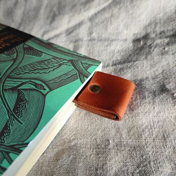 Personalised Tan Leather Bookmark, 3 of 6