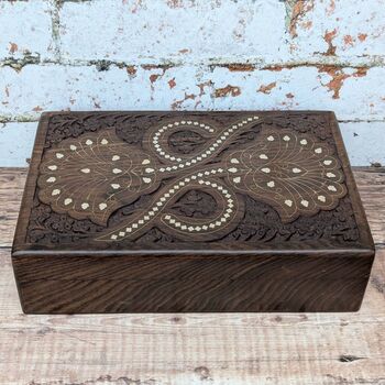 Girlfriend Gift; Wooden Floral Inlaid Gift Box, 3 of 7