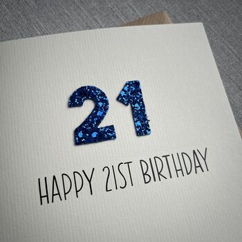 Personalised Happy 21st Glitter Milestone Birthday Card, 4 of 5