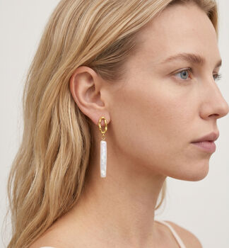 Shinju 18 K Gold Plating Real Pearl Drop Earrings, 2 of 5