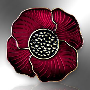 Red Remembrance Poppy Flower Lapel Pin, 3 of 8
