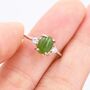 Genuine Oval Jade Stone Halo Ring In Sterling Silver, thumbnail 7 of 11