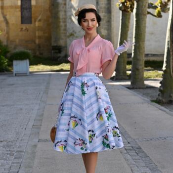 Isabelle Skirt In Cotton Red Check Vintage 1940s Style, 3 of 3