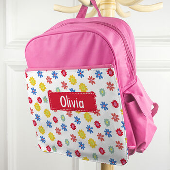 Personalised Girl's Patterned Pink Rucksack, 8 of 12