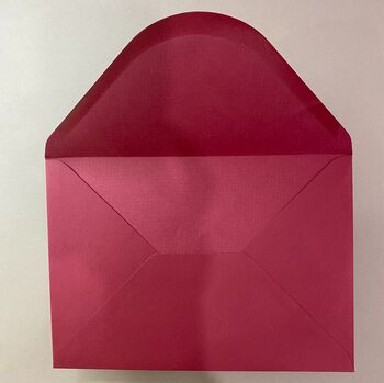 Modern, Wavy Bordered Invitation Suite In Pink And Red, 7 of 8