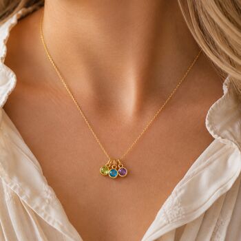 Personalised Family Birthstone Necklace In Gold, 6 of 11