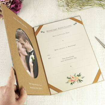 Personalised Wedding Certificate Display Book, 2 of 7