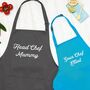 Personalised Mummy Head Chef And Sous Chef Apron Set, thumbnail 1 of 8