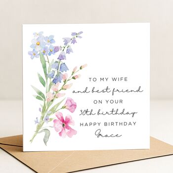 30th Birthday Romantic Card For Wife, Her, 2 of 7