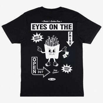 Eyes On The Fries Unisex Graphic T Shirt In Black, 2 of 2