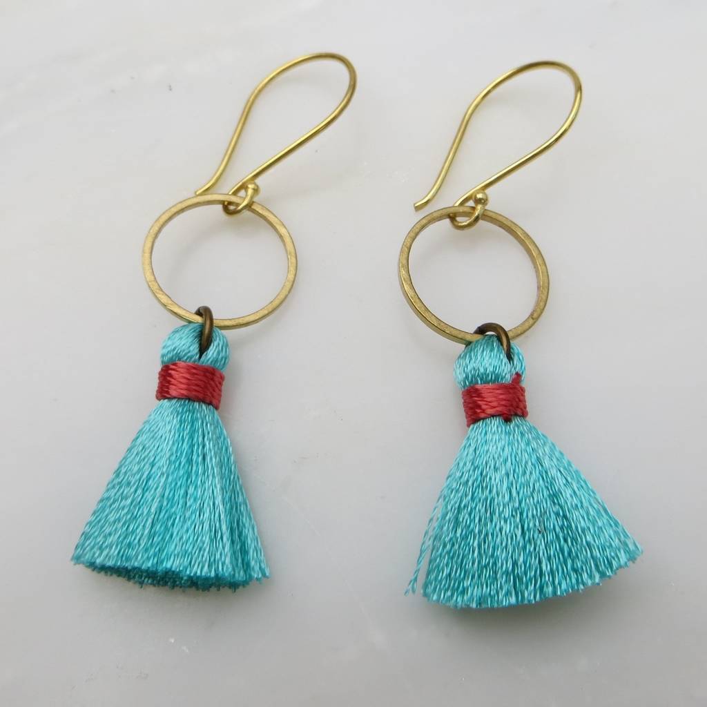 Silk Tassel Earrings By Gracie Collins 