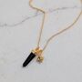 The En Pointe Black Tourmaline Gemstone Necklace, Gold, thumbnail 4 of 12