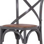 Grey Rattan Seat Cross Back Dining Chair, thumbnail 2 of 2