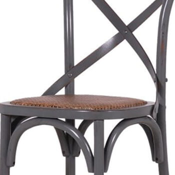 Grey Rattan Seat Cross Back Dining Chair, 2 of 2