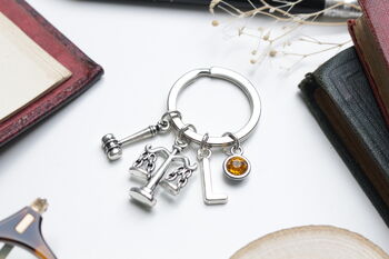 Scales Of Justice Keyring, Personalised Gift, 6 of 10