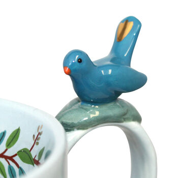 Large Decorative Mug With Blue Bird, 6 of 8