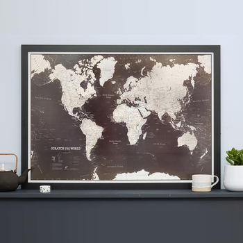 Scratch The World® Black Map Print With Coin, 8 of 11