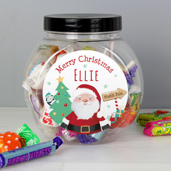 Personalised Santa Christmas Jar Of Sweets Gift, 2 of 3