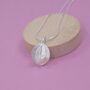 Sterling Silver Lily Pad Pendant With Freshwater Pearl, thumbnail 1 of 3