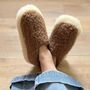 Two Tone Wool Fleece Slippers, thumbnail 1 of 6