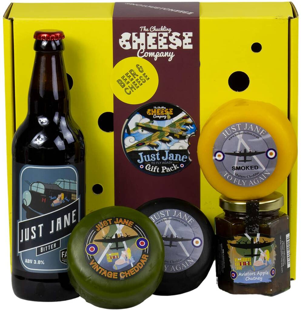 Just Jane Beer And Cheese Gift Box By The Chuckling Cheese Company