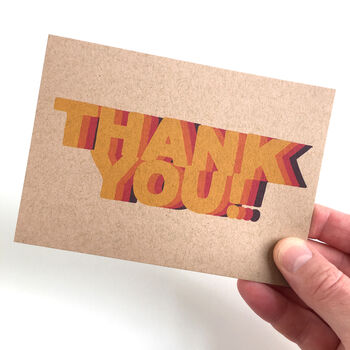 Set Of 12 Colourful Retro Thank You Postcard Note Cards, 5 of 8