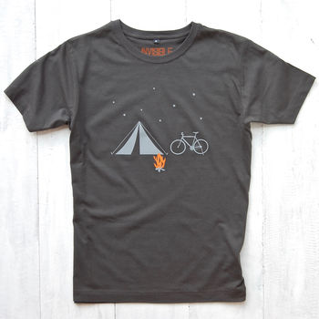 Bike And Tent Organic Cotton T Shirt, 3 of 6