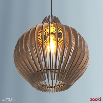 Zooki Nine 'Sol' Wooden Pendant Light, 3 of 8