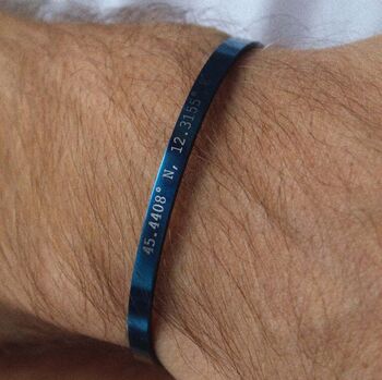 Navy Personalised Cuff Bracelet, 6 of 7