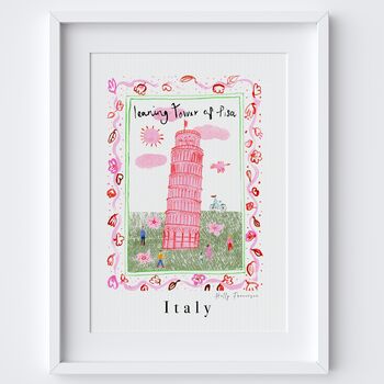 Leaning Tower Of Pisa Italian Landmark Travel Print, 3 of 3
