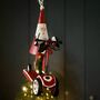 Santa On A Red Scooter Hanging Christmas Decoration, thumbnail 4 of 4