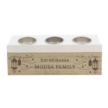 Personalised Eid And Ramadan Triple Tea Light Box Tealight, 4 of 4