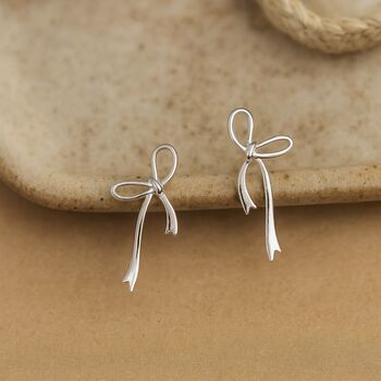 Sterling Silver Or Gold Plated Bow Earrings, 2 of 6