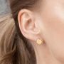 Gold Vermeil Eclipse Studs With White Topaz, thumbnail 2 of 4