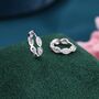 Dotted Marquise Cz Hoop Earrings Sterling Silver, thumbnail 3 of 11
