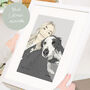 Personalised My Pet And Me Portrait Sketch, thumbnail 1 of 12