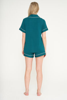 Personalised Super Soft Teal Jersey Short Pyjamas, 5 of 8