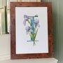I Is For Iris Floral Letter Print, Personalised, thumbnail 6 of 8