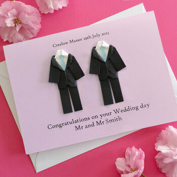 Personalised Mr And Mr Origami Wedding Card, 3 of 5