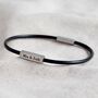 Men's Personalised Leather Cord And Bar Bracelet, thumbnail 6 of 7