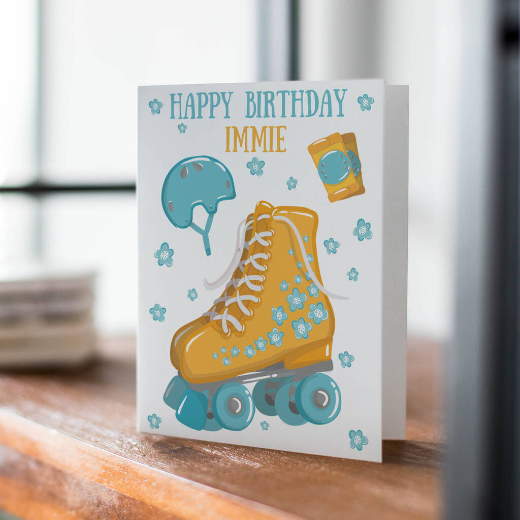 Roller Skates Birthday Card By Lunella