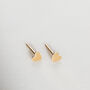 Gold Filled Tiny Heart Stud Earrings, thumbnail 1 of 9