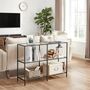 Console Table Coffee Table Tempered Glass Shelves, thumbnail 5 of 12