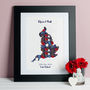 Favourite Location Floral Map Print, thumbnail 1 of 2