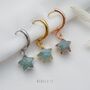 Aquamarine Star Hoop Earrings, thumbnail 1 of 10