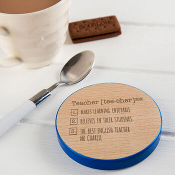 Personalised Teacher Definition Drinks Coaster, 4 of 9