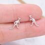 Sterling Silver Kangaroo Stud Earrings, thumbnail 5 of 10