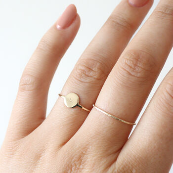 Solid 9ct Gold Personalised Mini Disc Ring, 2 of 4